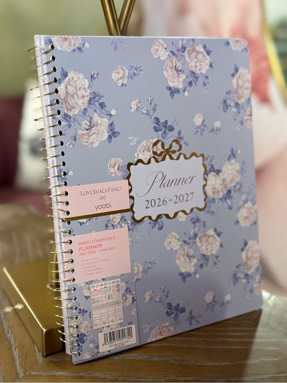 IN-HAND | LoveShackFancy x Target Yoobi Weekly/Monthly Planner Whisper Blue